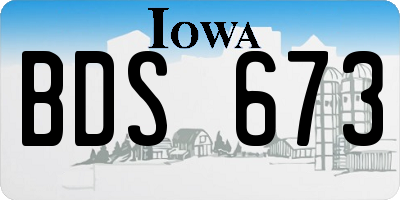 IA license plate BDS673