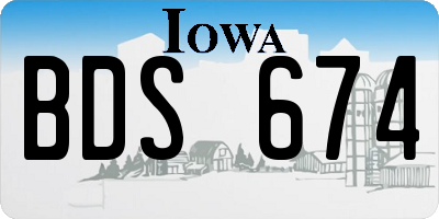 IA license plate BDS674