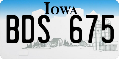IA license plate BDS675