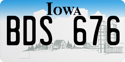IA license plate BDS676