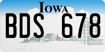 IA license plate BDS678