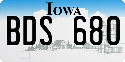 IA license plate BDS680