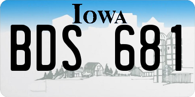 IA license plate BDS681