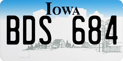 IA license plate BDS684