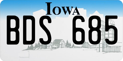 IA license plate BDS685