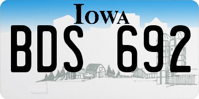 IA license plate BDS692