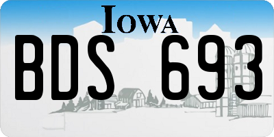 IA license plate BDS693