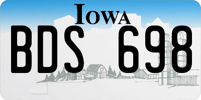 IA license plate BDS698