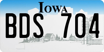 IA license plate BDS704