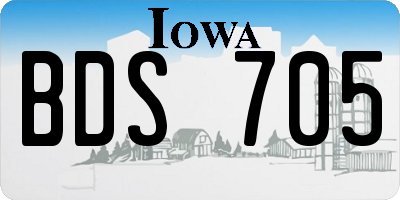 IA license plate BDS705