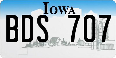 IA license plate BDS707