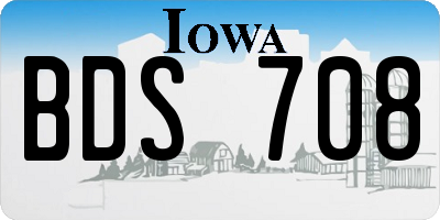 IA license plate BDS708