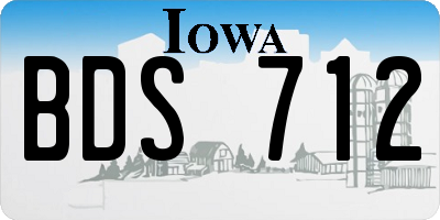 IA license plate BDS712