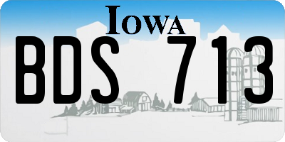 IA license plate BDS713