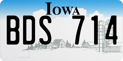 IA license plate BDS714