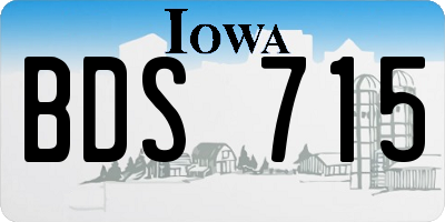 IA license plate BDS715