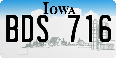 IA license plate BDS716