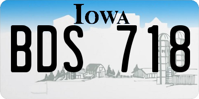 IA license plate BDS718