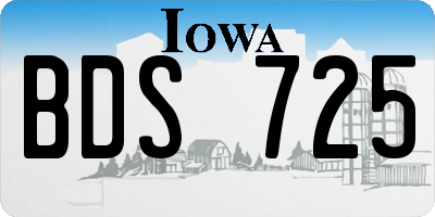 IA license plate BDS725