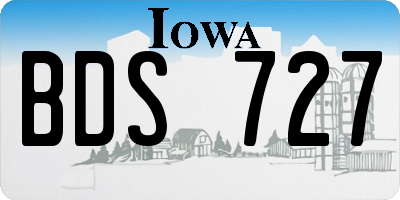IA license plate BDS727