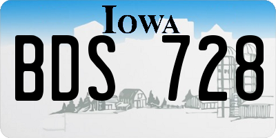 IA license plate BDS728