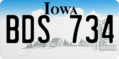 IA license plate BDS734