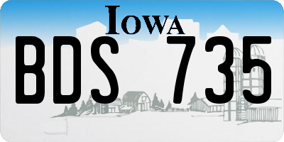 IA license plate BDS735