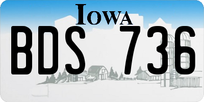 IA license plate BDS736