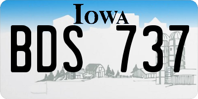 IA license plate BDS737