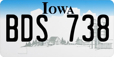 IA license plate BDS738