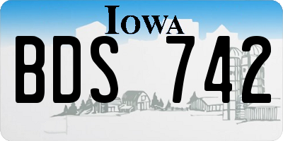 IA license plate BDS742