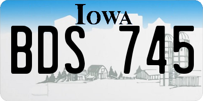IA license plate BDS745