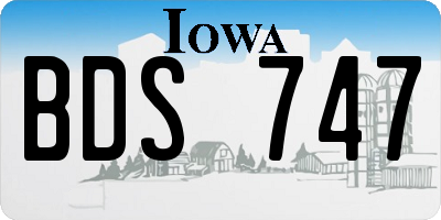 IA license plate BDS747