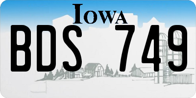 IA license plate BDS749