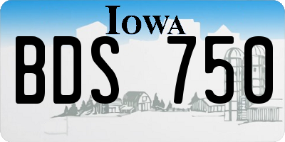 IA license plate BDS750