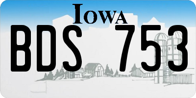 IA license plate BDS753