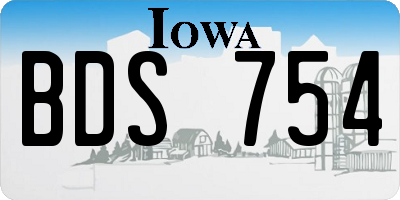 IA license plate BDS754