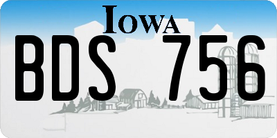 IA license plate BDS756