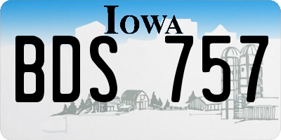 IA license plate BDS757