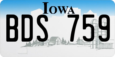 IA license plate BDS759