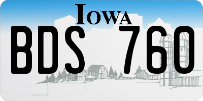 IA license plate BDS760
