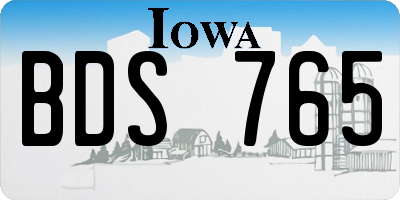 IA license plate BDS765