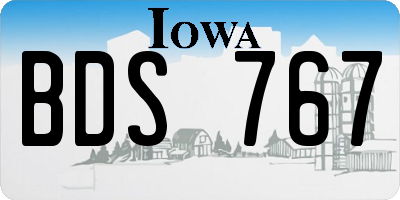 IA license plate BDS767