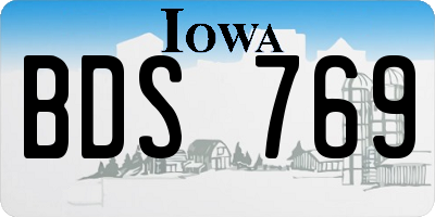 IA license plate BDS769