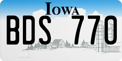 IA license plate BDS770