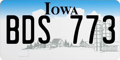 IA license plate BDS773