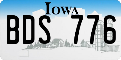 IA license plate BDS776