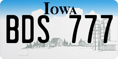 IA license plate BDS777