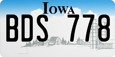 IA license plate BDS778