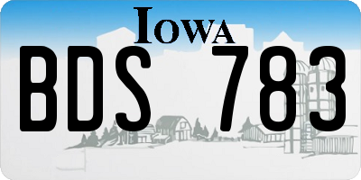 IA license plate BDS783